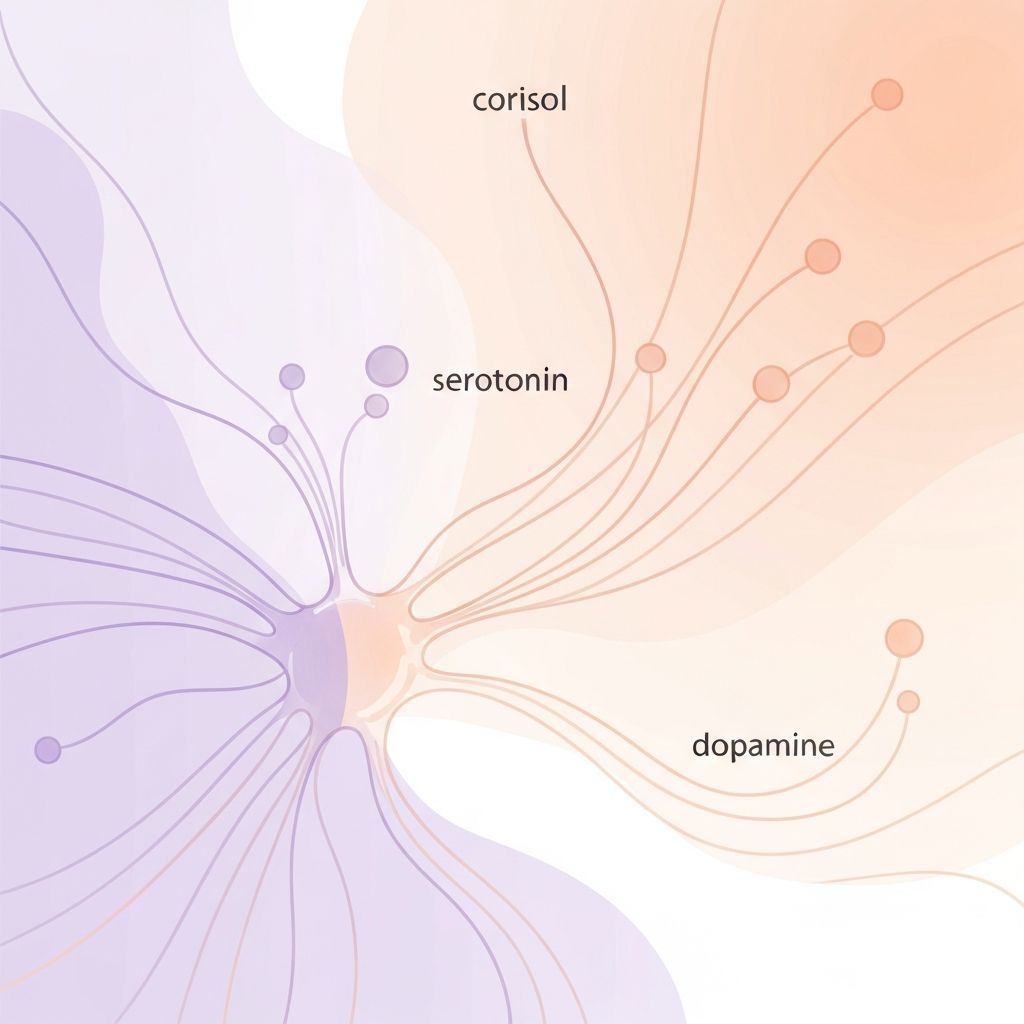 Abstract illustration of neurochemical pathways and hormonal connections
